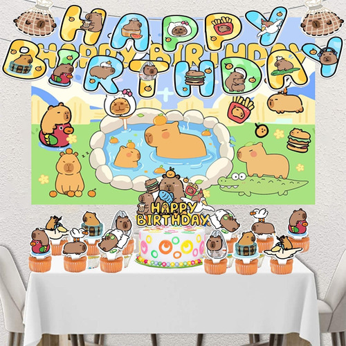 Kit De Decoración De Fiesta De Cumpleaños De Capibara