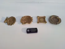 Comprar Lote De 4 Antiguos Ceniceros Bronce Caballo Indio Diferentes