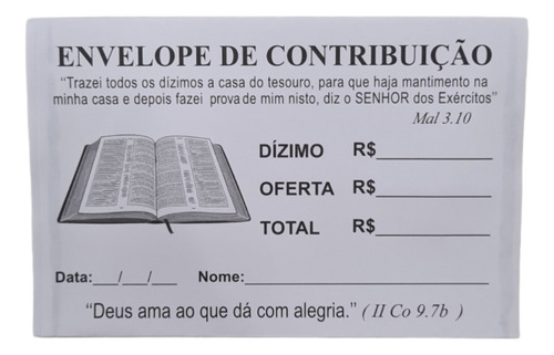 Envelope De Contribuição Branco - 100 Und