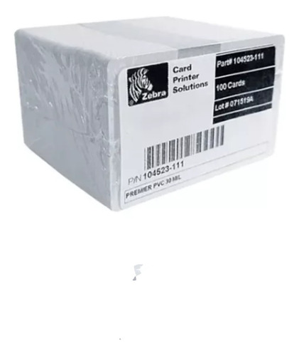 100 Tarjetas Pvc Cr80 Zebra Premium 104523-111