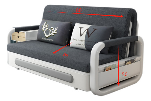Sofá Cama Individual Con Almacenaje Nórdico Plegable 80cm