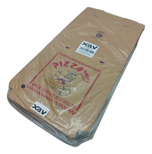 100 Caja Pizza Marron Impreso 33.7x4cm Bility 8554 Xavi