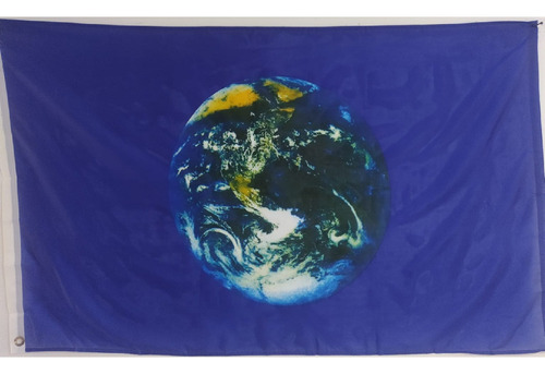 Bandera Del Planeta Tierra (tamaño 90x150cm)dble Faz Polyest