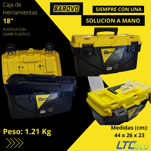 Imagen 4 de 10 de Set Cajas De Herramientas Barovo 12 15 18 Plástica Kit