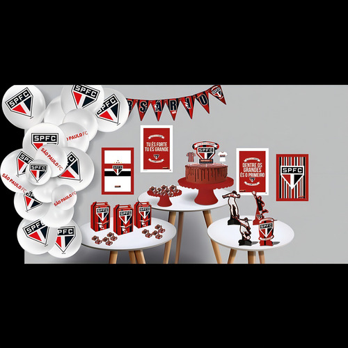 Festa São Paulo Futebol Clube - Kit Decorativo Só Um Bolinho