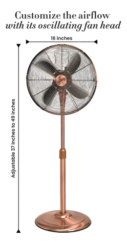 Deco Breeze Ventilador Oscilante De 3 Velocidades Con Altur