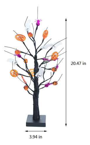 24 Luces Led Moradas For Árbol De Halloween, 20 Pulgadas, C
