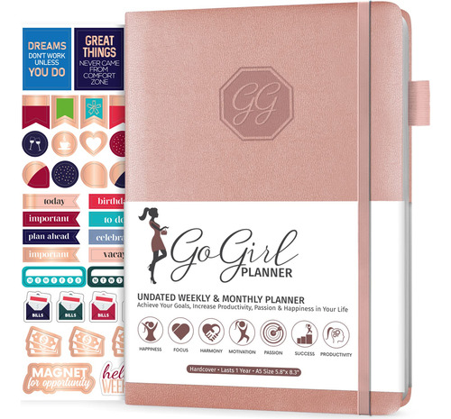 Gogirl Planner - Agenda Y Organizador Para Mujeres, Sin Fech