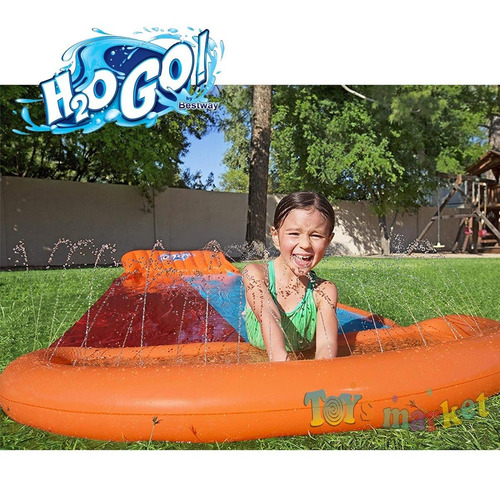 Imagen 2 de 10 de Deslizador Doble De Agua H2o De 5,50 Metros Tobogan Bestway