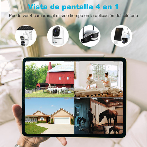Genbolt® Cámara De Seguridad Wifi Interiore IP Vigilancia Doméstica Cctv Con Detección De Humanoides Cámara De Paseo Automático Para Niñeras Y Mascotas Monitor Para Bebés Con Alarma De Audio Para Casa