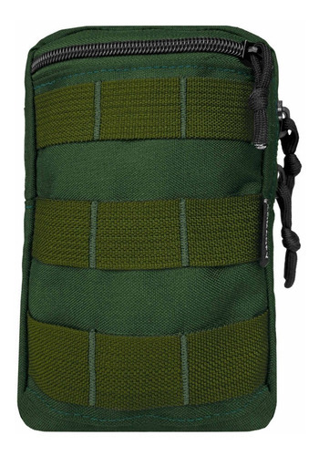 Bolso Molle Vertical Para Colete E Mochila Modular 20x15cm Cor Verde Oliva