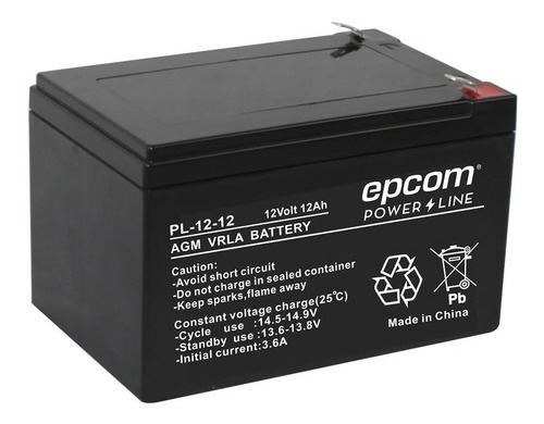 Bateria Recargable 12v 12ah Agm Vrla Epcom Pl-12-12