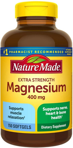 Magnesio 400mg Alta Potencia (150 Cáps) Nature Americano