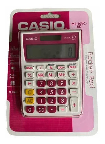 Calculadora De Mesa Casio Solar Ms-10vc-rd.