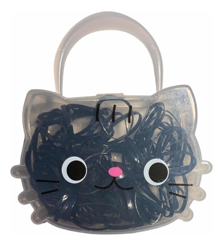Estuche Con Bandas Elásticas Peinados Diseño Hello Cat Kitty