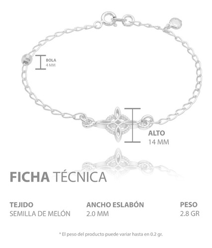 Pulsera Nudo De Bruja Bola Facetada Cristal Mujer Plata 925 Blanco 18 Cm