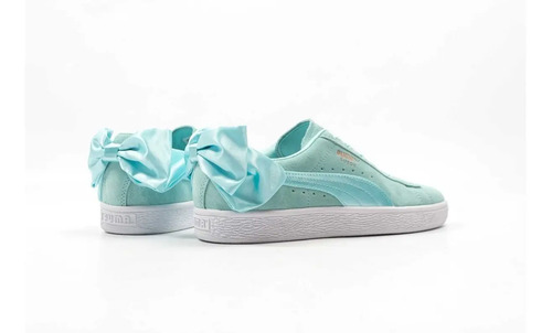 Tenis Puma Mujer Verde Agua Suede Bow Wns Mod 367317 | Meses sin intereses