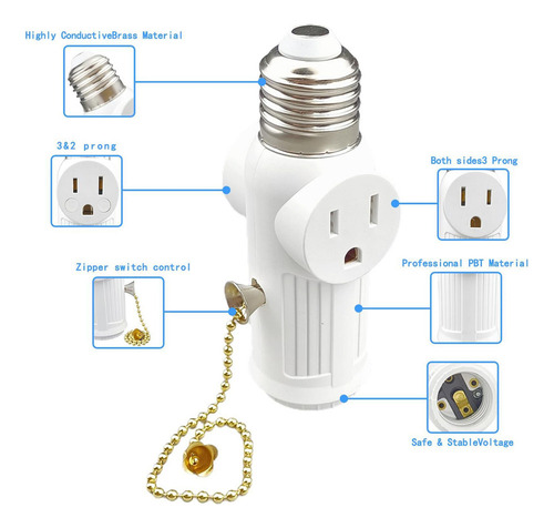 Xing Adaptador De Enchufe Para Bombilla Adaptador De Salida