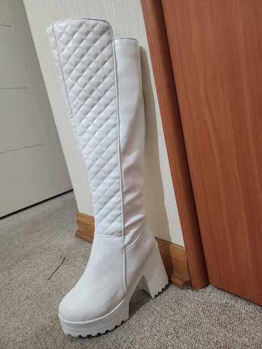 Botas Altas Blancas Mujer Talla 36