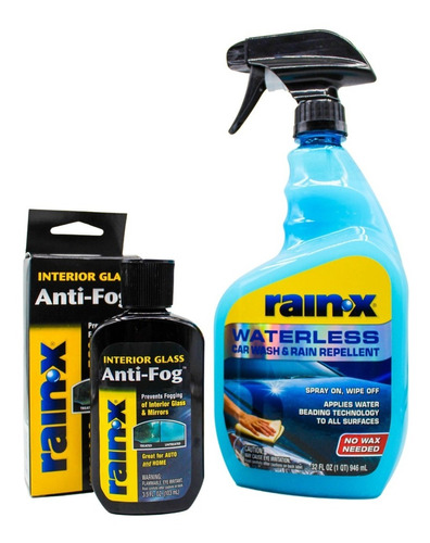 Tratamiento Antiempañante Y Shampoo En Seco Antilluvia Rainx