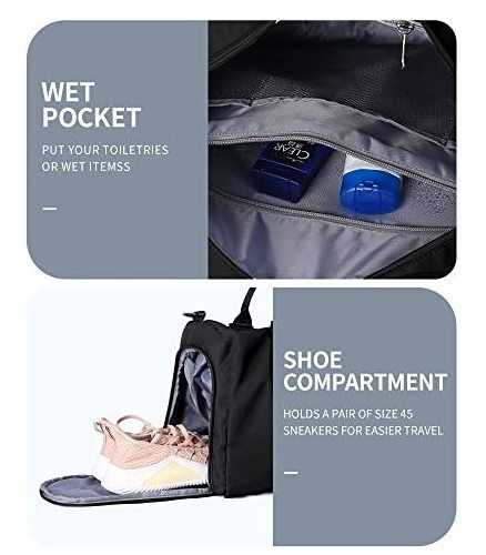 Bolsa De Gimnasio Para Mujer Y Hombre Con Compartimento Para