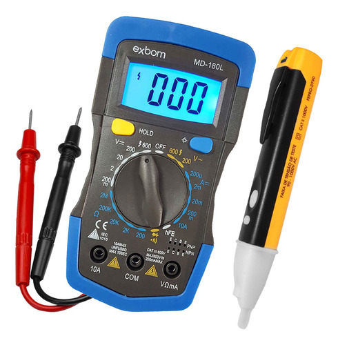 Kit Multímetro Multiteste Digital + Caneta De Teste Indução