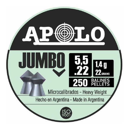 Balines Apolo Jumbo 5,5 Lata X250 - 5 Cajas Aire Comprimido