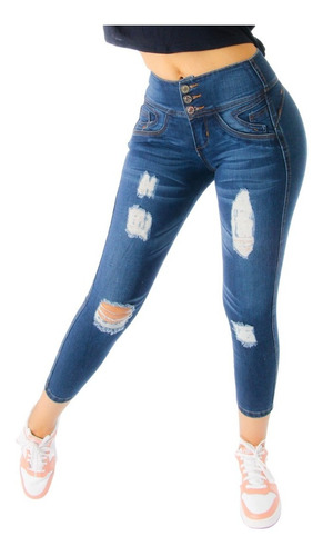 Jeans Rasgados Levanta Pompi Stretch Michaelo Jeans Ref6528