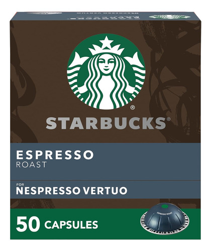 Starbucks De Nespresso Vertuo, Espresso Tostado Oscuro, 50 C