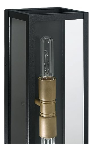 Lámpara Minimalista De Metal Y Vidrio Para Exteriores