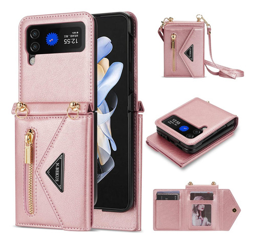 Funda Tipo Cartera Para Samsung Galaxy Z Flip 4 5g Rosa