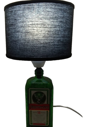 Luminaria De Mesa Hecha De Botella De Vidrio Recicladas Verde Claro Negro