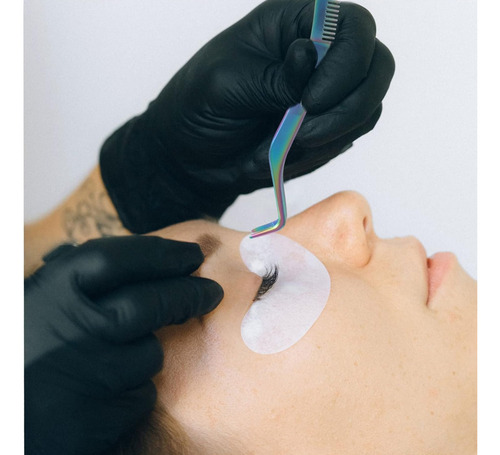 4 Pinzas Para Extensión De Pestañas + 2 Perfilador Plegable Color Paquete 2