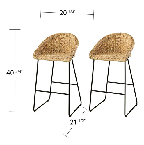 Sei Furniture Landrine Taburetes De Bar De Jacinto De Agua