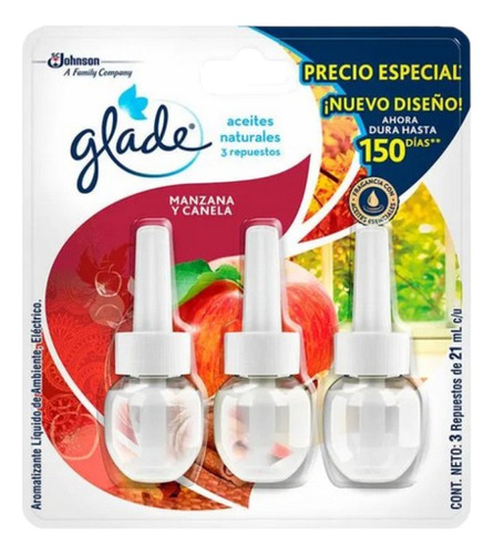 Ambientador Glade En Aceite Repuestos Por Pack 3 Unds