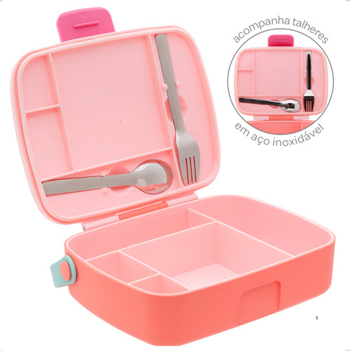 Lancheira Bento Box Com Talher Marmita Magic Unicórnio Buba
