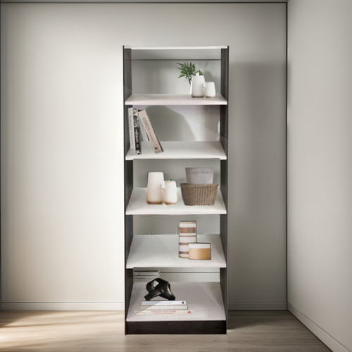 Librero Decomobil Capaldi Blanco Minimalista Color Gris (Lombardia)/Blanco