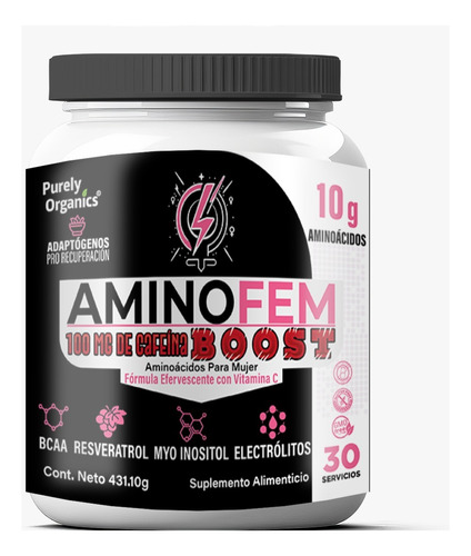 Amino Fem Boost Aminoacidos Para Mujer Con Cafeina 30 Serv