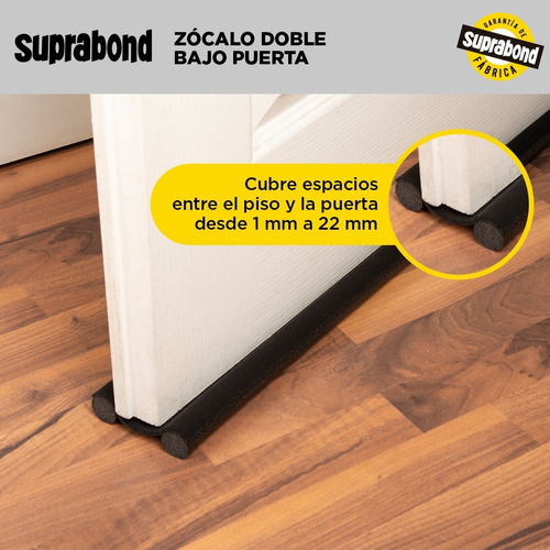 Zócalo Burlete Suprabond Doble Bajo Puerta 95cm - Negro