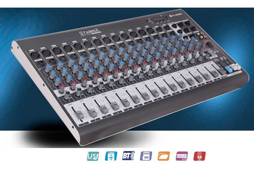 Mesa De Som Analógica Lláudio Starmix Xms1602d 16 Canais