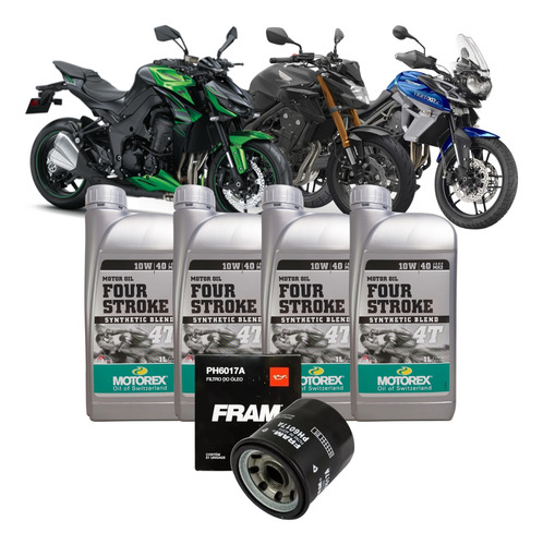 Kit Troca Óleo Motorex 10w40 4l + Filtro Speed Triple 1200