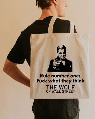 Bolsa Tela Lienzo Tote Bag Lobo De Wall Street 2