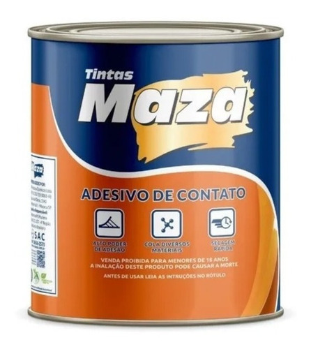 Adesivo De Contato Cola Madeira Couro Espuma Pvc Maza 2,8kg