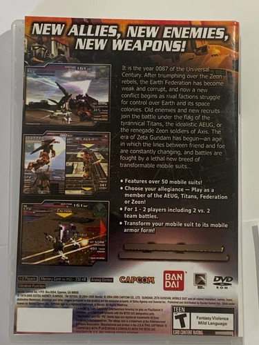 Gundam: Gundam Vs Zeta Gundam Ps2 Capa E Poster Ps2