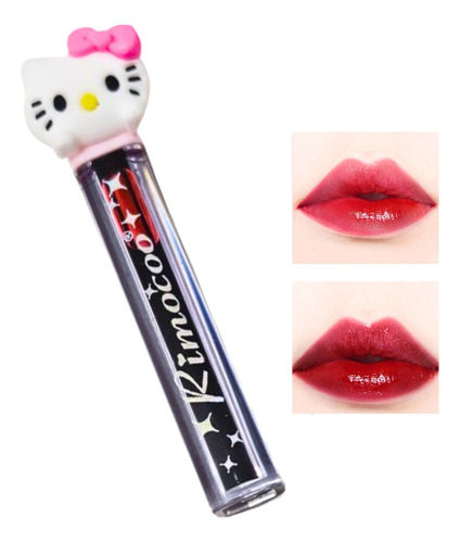 Tinta Labial Rimocoo Kitty Rojo Sangre Hermoso Tendencia