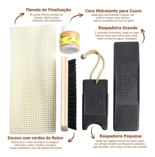 Imagem 2 de 7 de Kit Raspadeira De Borracha Para Cavalo Promoção