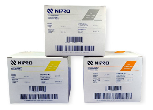Kit Agujas Mesoterapia Gris Naranja Amarilla Nipro