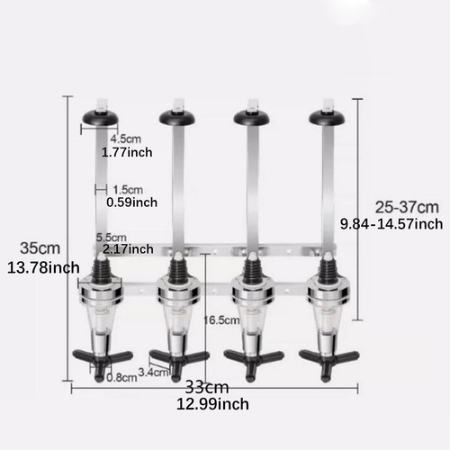 4 Botella Óptica De Montaje En Pared Soporte Dispensador