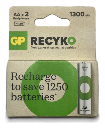 Pilas Recargables Tamaño Aa De 1300 Mah Marca Gp