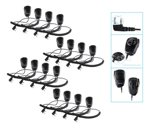 16pcs 2 Pines Portátil Mini Ptt Altavoz Micrófono Para Retev